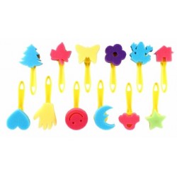 مجموعة 12 طباعات اسفنج مسكة بلاستك